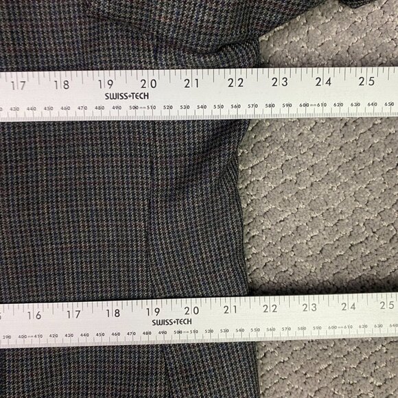 Lauren Ralph Lauren Houndstooth Blazer Men's 42L Gray Blue Red Wool 2 Button - Picture 10 of 15
